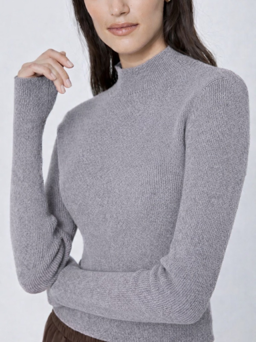 NWOT Rozalia Russian by Atoir Women's Gray Mock Neck Sweater